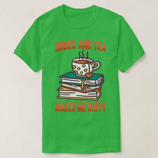 Camiseta Matcha Libros Tea Me Hace Feliz (Diseño del anverso)