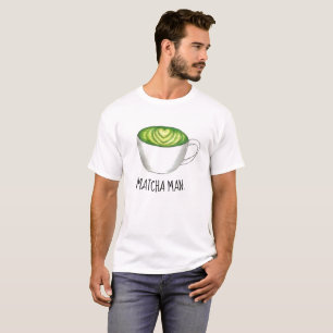 Camiseta Matcha (macho) hombre japonés té verde latte zen