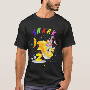 Camiseta Matchi niño de 2º cumpleaños tiburón niño de 2 año