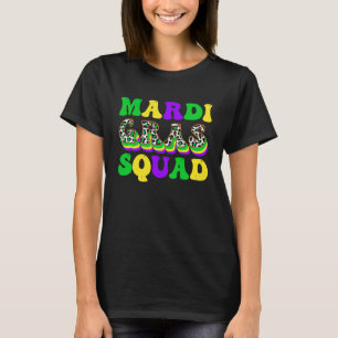 Camiseta Matchi Retro Mardi Gras Squad Leopard Print Family