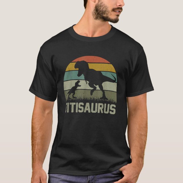 Camiseta Matchin de la familia Titi Saurus Rex Dinosaur Tit (Anverso)