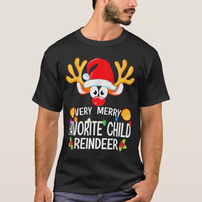 Camiseta Matching Christmas Very Merry Favorite Child Reind (Anverso)