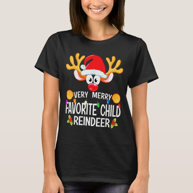 Camiseta Matching Christmas Very Merry Favorite Child Reind (Anverso)
