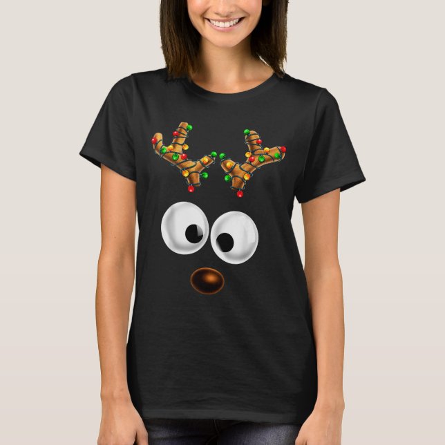 Camiseta Matching Family Christmas Reindeer Face Christmas  (Anverso)