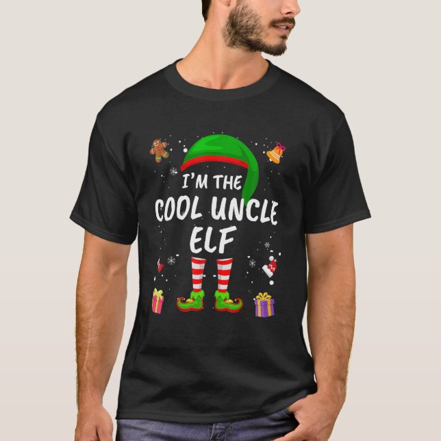 Camiseta Matching Family Funny I'm The Cool Uncle Elf Chris (Anverso)