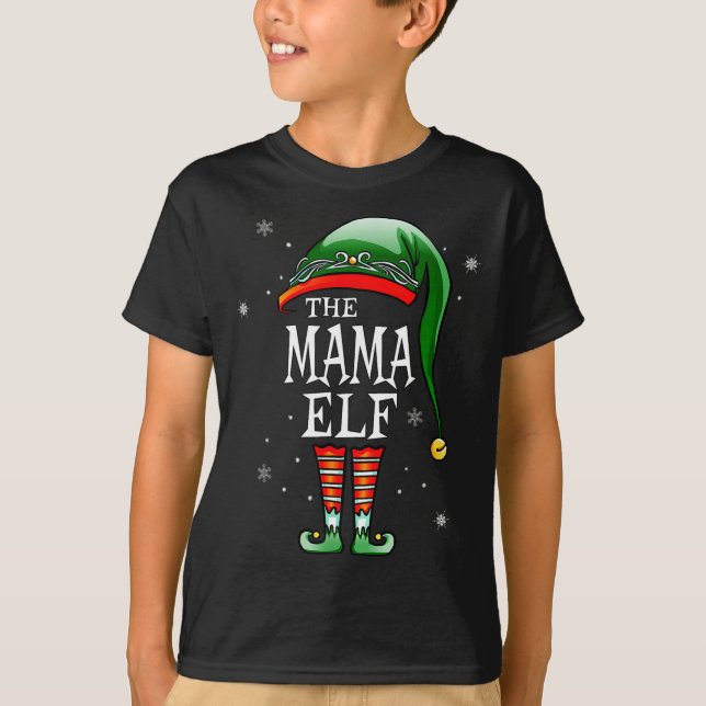 Camiseta Matching Family Funny The Mama Elf Christmas  (Anverso)