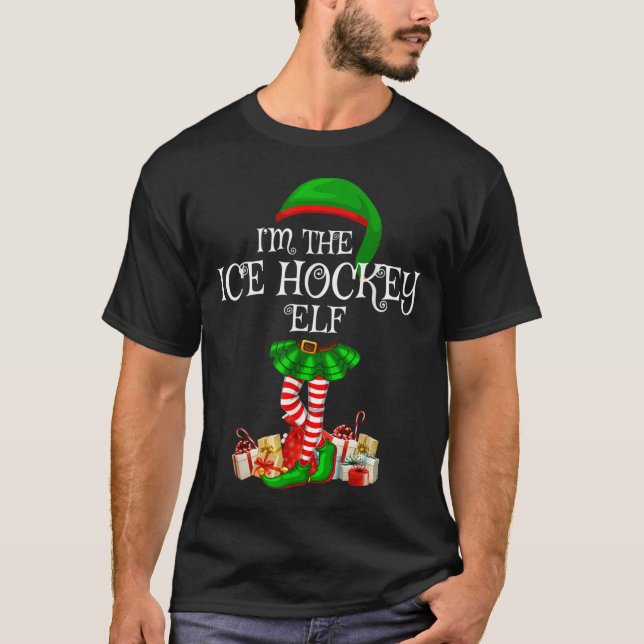 Camiseta Matching Family Group I'm The Ice Hockey Elf Chris (Anverso)