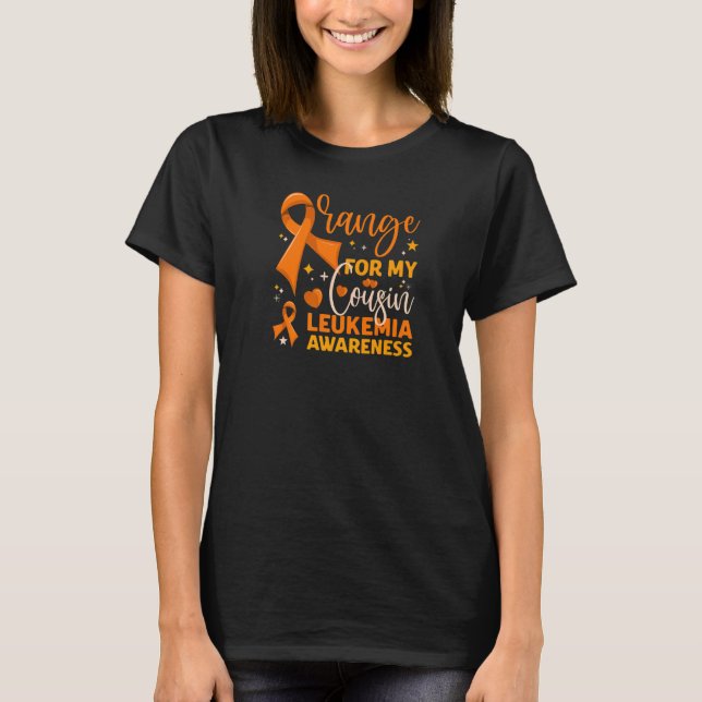 Camiseta Matching Family Orange For My Cousin Leukemia Awar (Anverso)