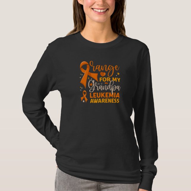 Camiseta Matching Family Orange For My Grandpa Leukemia Awa (Anverso)