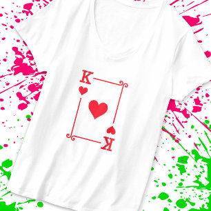 Camiseta Matching King Hearts Suit Playing Cards Modern