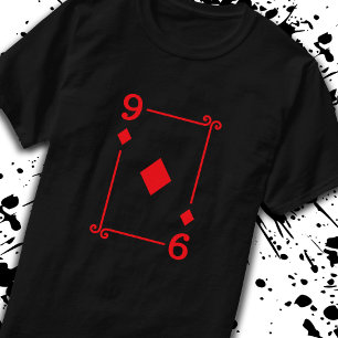 Camiseta Matching Nine Diamonds Suit Playing Cards Modern 9
