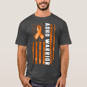 Camiseta Matching Orange US America Flag ADHD Awareness War