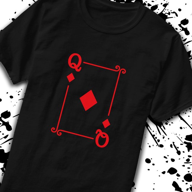 Camiseta Matching Queen Diamonds Suit Playing Cards Modern (Subido por el creador)