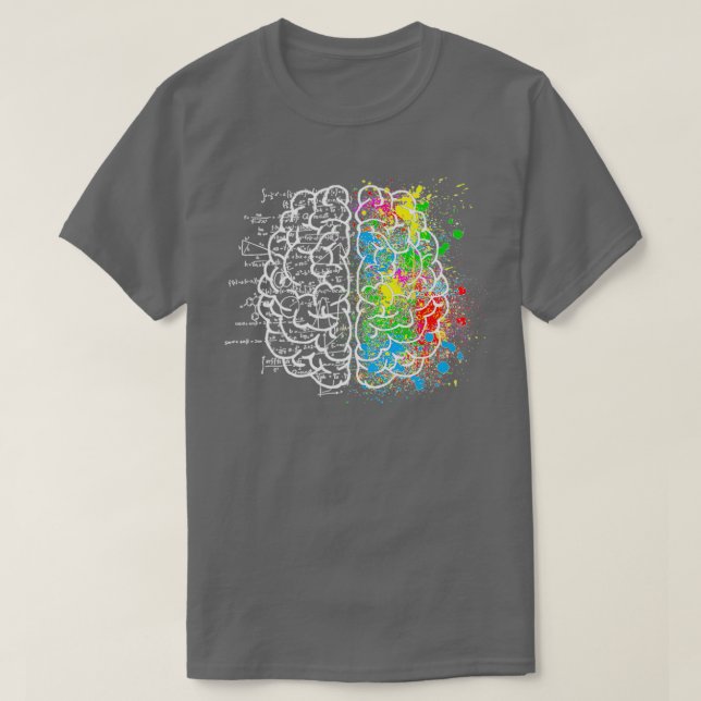 Camiseta Matemática de ciencia del arte cerebral creativo (Diseño del anverso)