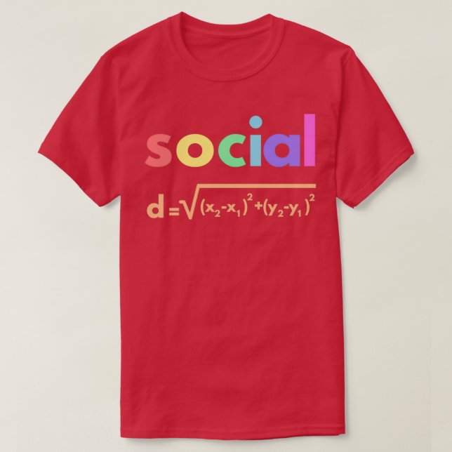 Camiseta Matemática de fórmula de distancias sociales (Diseño del anverso)