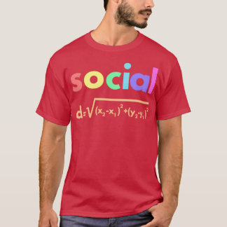 Camiseta Matemática de fórmula de distancias sociales
