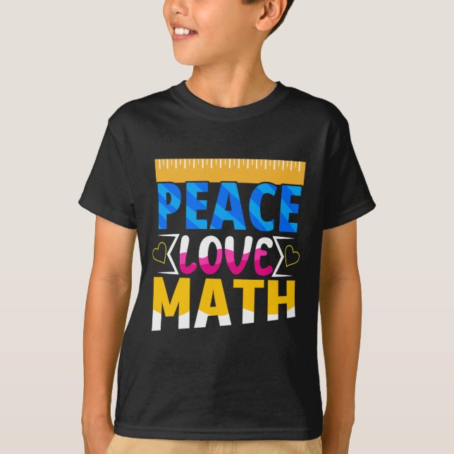 Camiseta Matemática de Peace Love Math (Anverso)