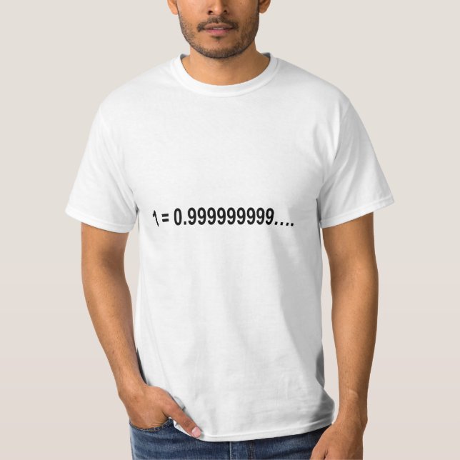 Camiseta Matemática matemática de fórmula 1 = 0.9999999999. (Anverso)