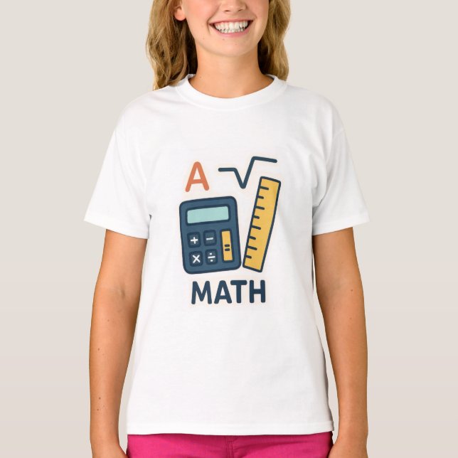 Camiseta Matemática minimalista - Calculadora, Gobernante (Anverso)