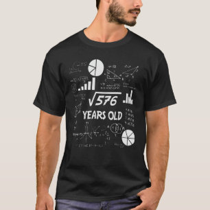 Camiseta Matemática raíz cuadrada de cumpleaños 24 años