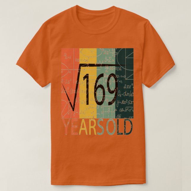 Camiseta matemáticas: 13.ª incógnita de cumpleaños (Diseño del anverso)