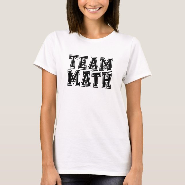 Camiseta Matemáticas de equipo blanco y negro (Anverso)
