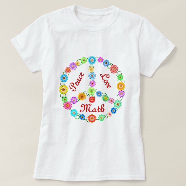Camiseta Matemáticas del amor de la paz (Diseño del anverso)