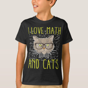 Camiseta Matemáticas del amor y gatos nerviosos
