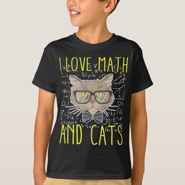 Camiseta Matemáticas del amor y gatos nerviosos (Anverso)