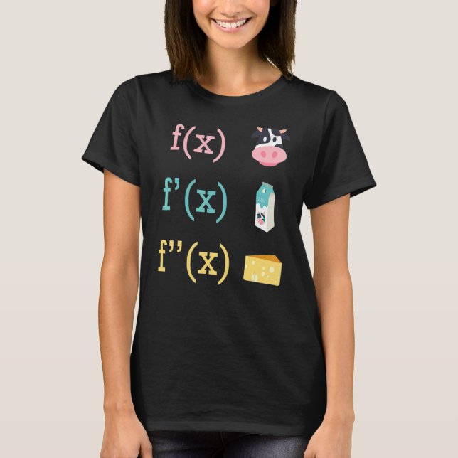 Camiseta Matemáticas Divertidas Vaca Derivación De Queso Le (Anverso)