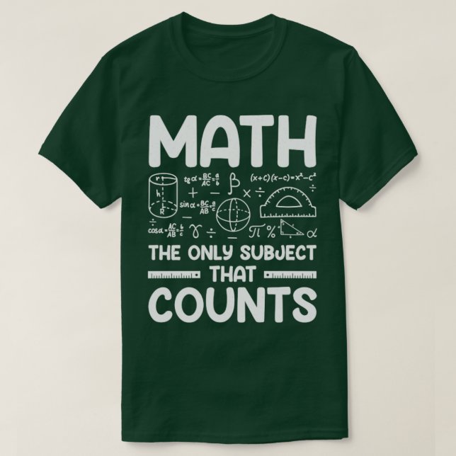 Camiseta Matemáticas, el único sujeto que cuenta (Diseño del anverso)