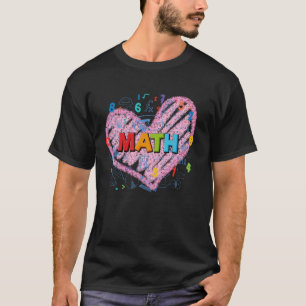 Camiseta Matemáticas en Corazón Rosa Estudiante Profesor Nú