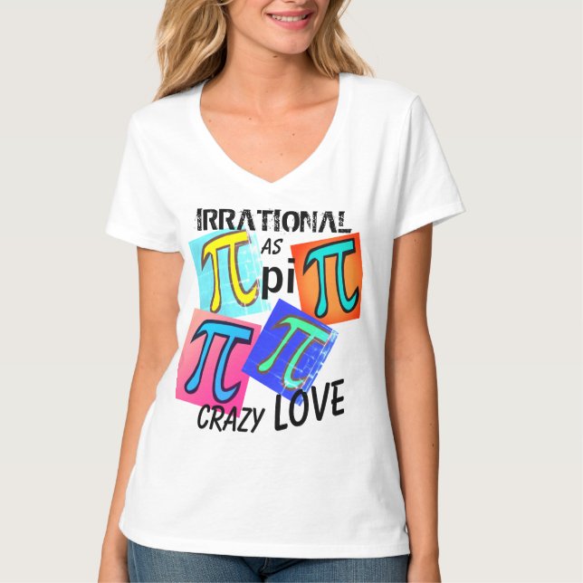 Camiseta Matemáticas irracionales como rosado verde amarill (Anverso)