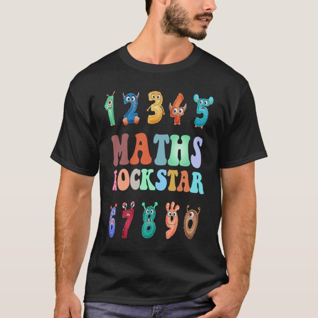 Camiseta Matemáticas para niños o niñas  Números de monstru (Anverso)