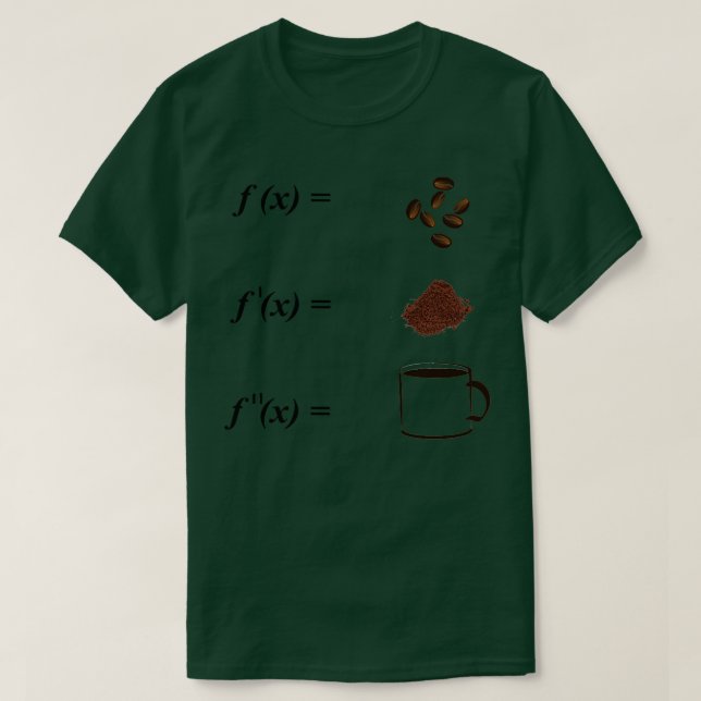 Camiseta Matemáticas y café (Diseño del anverso)