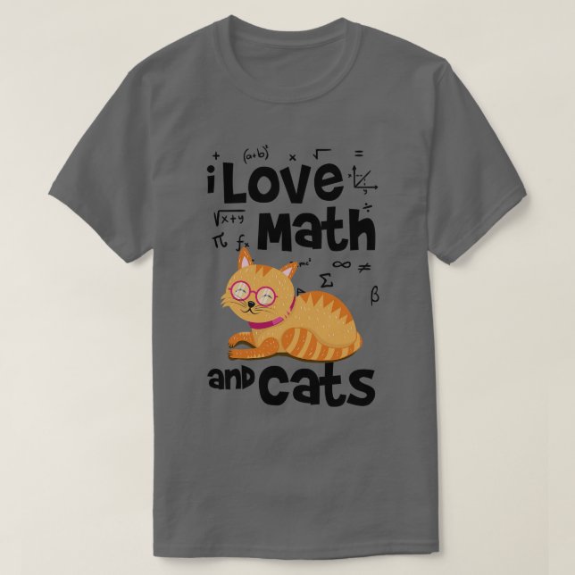 Camiseta Matemáticas Y Gatos (Diseño del anverso)