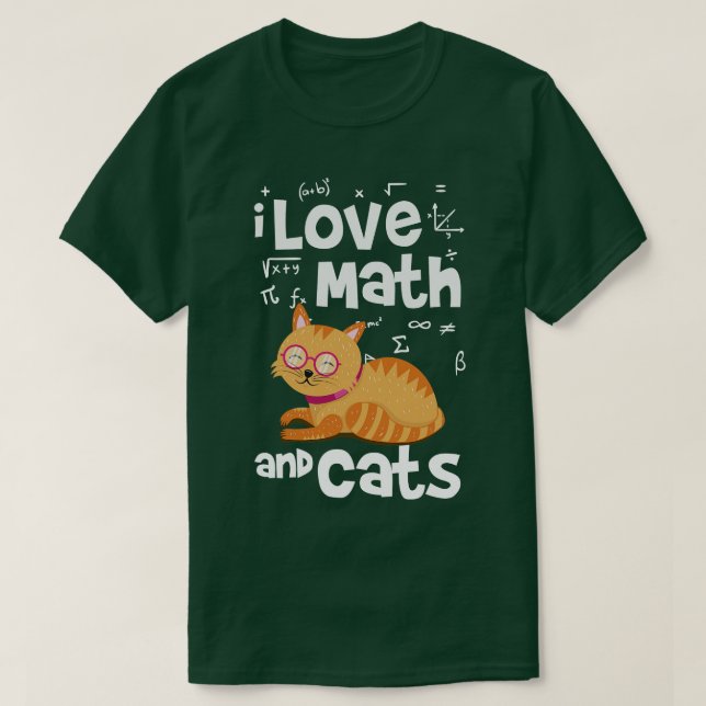 Camiseta Matemáticas Y Gatos 1 (Diseño del anverso)