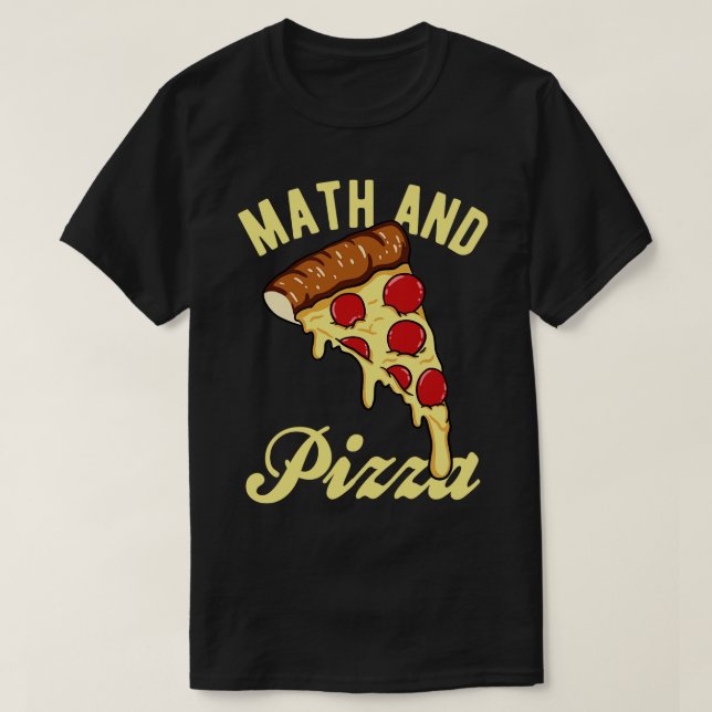 Camiseta Matemáticas y pizza (Diseño del anverso)
