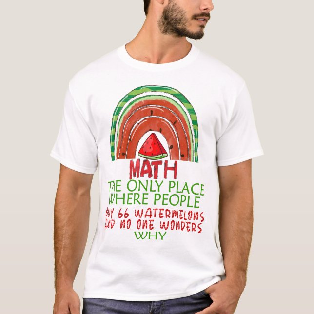 Camiseta Matemáticas Y sandías Número De Cálculo Matemático (Anverso)