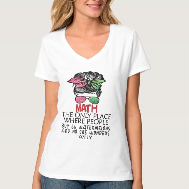 Camiseta Matemáticas Y sandías Número De Cálculo Matemático (Anverso)