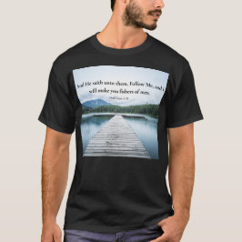 Camiseta Mateo 4:19 Jesús dijo Seguidme Versículo de la Bib