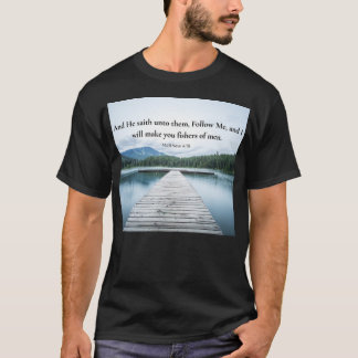 Camiseta Mateo 4:19 Jesús dijo Seguidme Versículo de la Bib