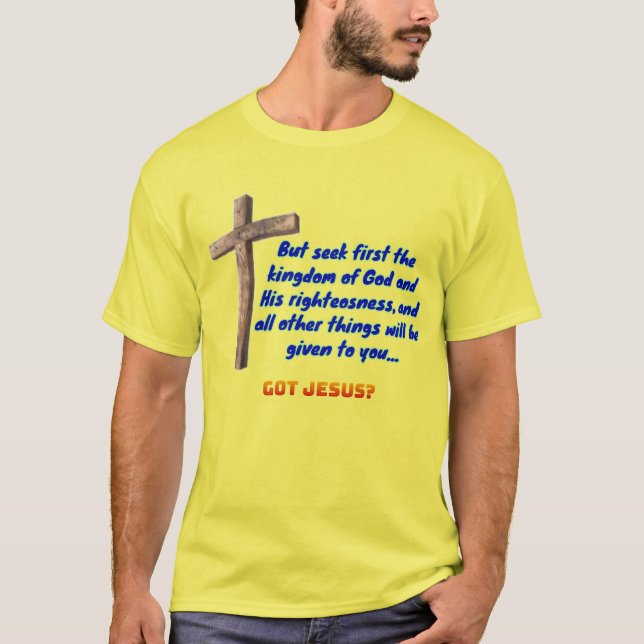 Camiseta Mateo 6:33 Cruz (Anverso)
