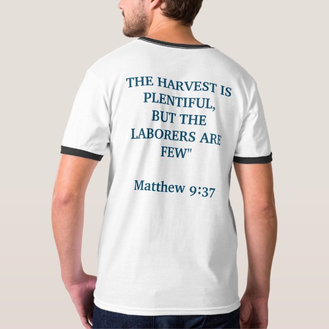 Camiseta Mateo 9:37 (Reverso completo)
