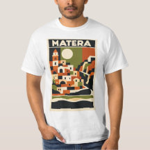Camiseta Matera Italia Bauhaus Geométrico Viajes