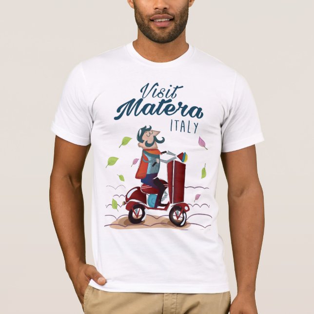 Camiseta Matera Italia Personalizado Scooter travel print (Anverso)