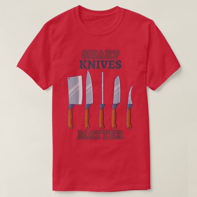 Camiseta materia de cuchillos afilados (Diseño del anverso)