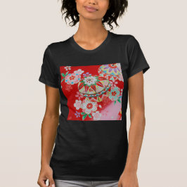 Camiseta Materia textil japonesa del KIMONO, estampado de