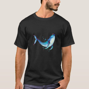 Camiseta Material De Arte Acuático Sobre La Ballena Azul