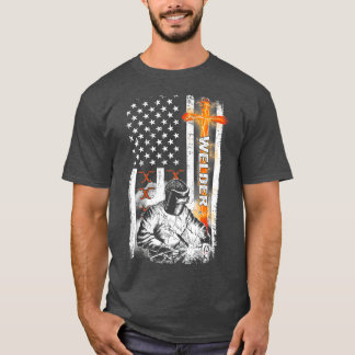 Camiseta Material de espoleta de soldadura de bandera estad